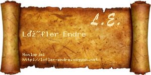 Löfler Endre névjegykártya